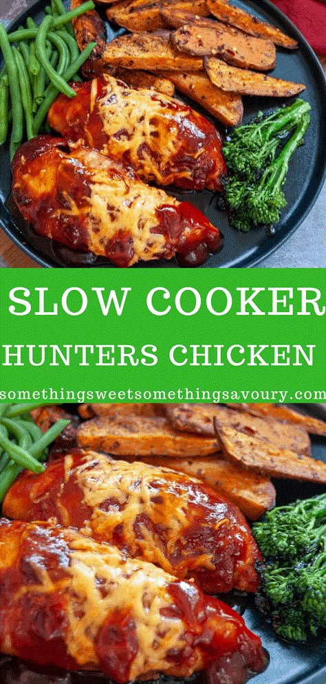 Hunters Chicken Recipe, Hunters Chicken, Chicken Breast Slow Cooker, Slow Cooker Recipes Pork, Slow Cooker Bbq Chicken, Homemade Bbq Sauce, Healthy Slow Cooker, Homemade Bbq, Chicken Slow Cooker Recipes