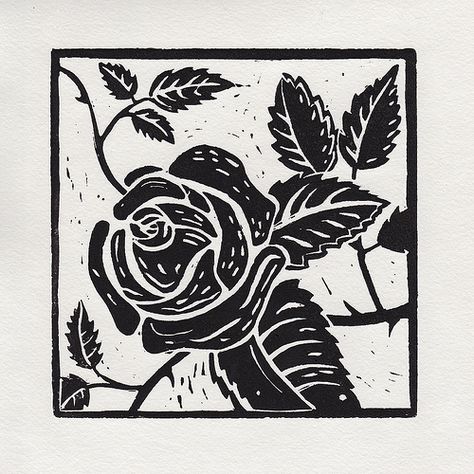 Rose Lino Cut Lino Print Pattern, Linoleum Printmaking, Woodcut Art, Art Assignments, Linocut Printmaking, Lino Art, Jungle Art, Linocut Art, Handmade Stamps