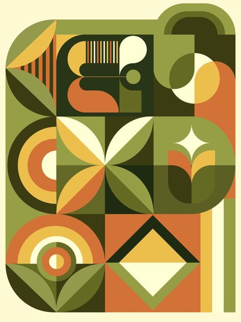 Geometric Poster Design, Geometric Shapes Art, Illustration Simple, Geometric Pattern Art, Hemma Diy, Geometric Design Art, Design Mandala, Geometric Poster, Composition Design