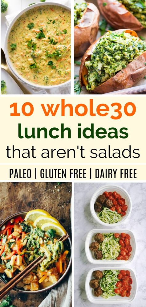 These 10 Whole30 lunch ideas are perfect for changing things up when you're in a salad rut. They're easy to make and work great for meal prep. #whole30 #paleo #glutenfree Paleo Lunch Ideas, Whole30 Lunch Ideas, Easy Paleo Lunches, Paleo Lunches, Whole30 Lunch, Whole 30 Lunch, Paleo Meal Prep, Paleo Meal Plan, Diner Recept