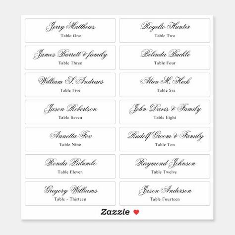 $10.45 | Wedding Place Card Guest Names Table Number Stick #stylish, simple, names, sticker, guests, wedding guests, script, guest names, place card, individual table numbers Wedding Place Card Table, Simple Names, Place Card Table Wedding, Wedding Stickers Labels, Wedding Place Card, Table Place Cards, Packaging Stickers, Shop Wedding, Wedding Place