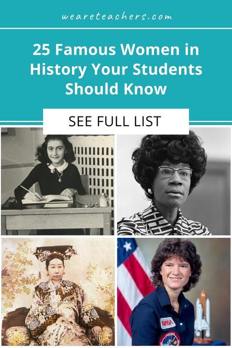 This list of famous women in history is perfect for sharing with students in the classroom when you need some inspiration! Female Historical Figures, Famous Women In History, Important People In History, Women History Month Activities, Famous People In History, Decor Engagement, Famous Historical Figures, Historical Women, Historical People