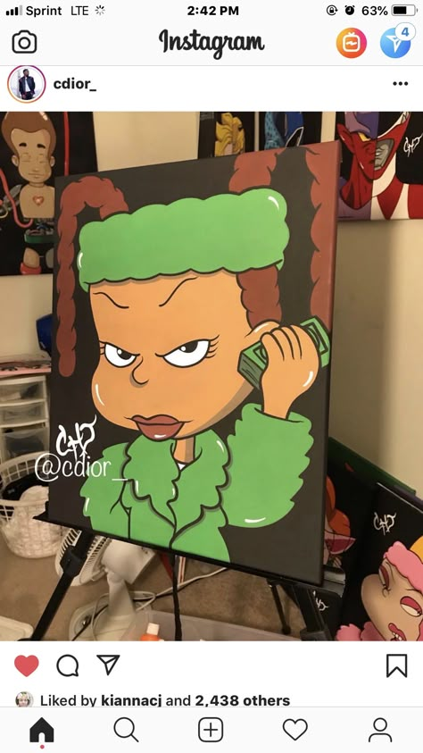 F // @missmelanatedt Disney Canvas Art, Trippy Painting, Hippie Painting, Pop Art Canvas, Simple Canvas Paintings, Cute Canvas Paintings, Canvas Drawings, Easy Canvas Art, Black Art Painting