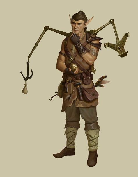 ArtStation - Unigol - Elf Artificer Elven Artificer, Elf Artificer, Artificer Art, D D Races, Dnd Elves, Forgotten Realms, Fantasy Races, Character Description, Roleplaying Game