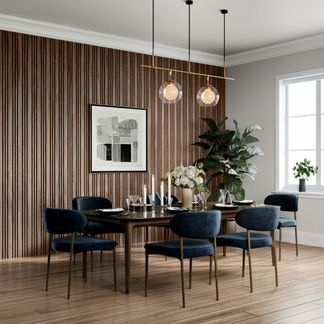 Wall Panels Dining Room, Wood Slat Wall, Acoustic Wall Panels, Quick Diy, Acoustic Wall, Sound Absorbing, Slat Wall, Black Felt, Wood Slats