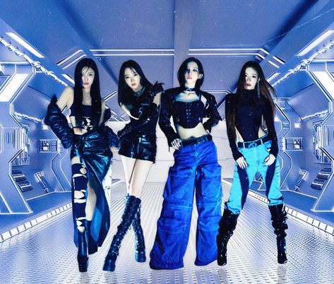 Y2k, aespacore, cybercore, futuristic aespa (ultravioletmy) Aespa Futuristic Aesthetic, Y2k Future Aesthetic, Kpop Futuristic Concept, K Pop Casual Outfits, Y3k Outfits Futuristic, Y2k Futuristic Fashion, Y2k Futurism Outfit, Cybercore Outfit Futuristic, Aespacore Fashion