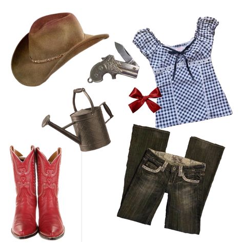 Farmer Clothes Aesthetic, Country Bumpkin Outfits, Agropeople Aestethic Outfits, Farmers Daughter Outfit, Early 2000s Country Fashion, Twd Outfits, Farmer’s Daughter Aesthetic Outfits, Farm Girl Outfits, Farmer Outfit