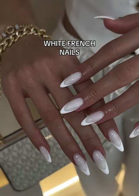 French Tip With White Base, White French Tip With Design, V French Tip, 2025 Nail, Fresh Nail Art, White French Nails, Fresh Nail, White French Tip, Nail Art Techniques