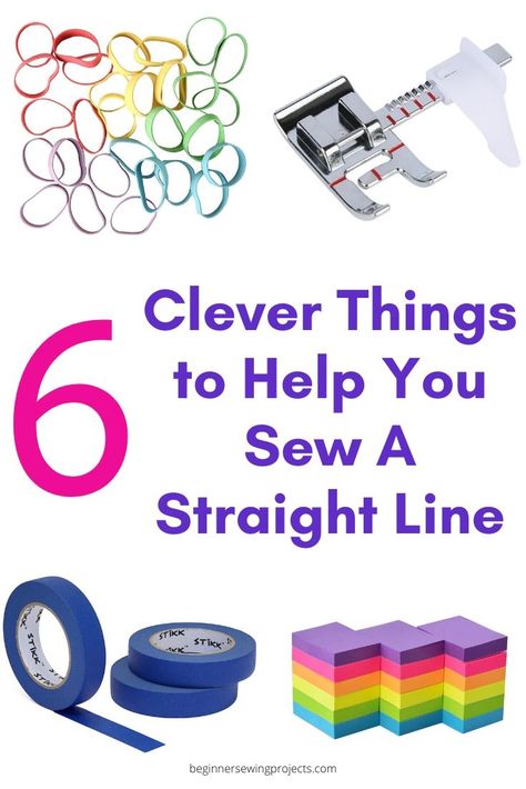 6 Clever Things to Help You Sew a Straight Line – How smart! I need a few of these. #sewingtips How To Sew A Straight Line Tips, Sew Straight Line Tips, Sew Straight Line, How To Sew In A Straight Line, How To Sew A Straight Line, How To Sew Straight Lines, Sewing For Dummies, Beginner Sewing Projects, Straight Stitch Sewing