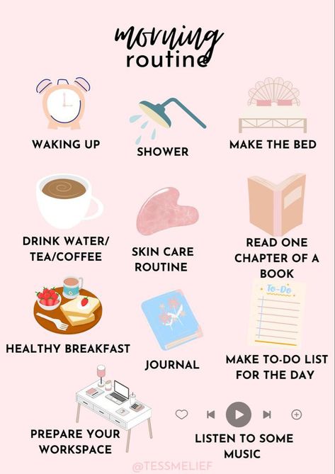 Productive Routine, Morning Workout Motivation, Quick Makeup Routine, Fitness Breakfast, Tiny Habits, Morning Routine Ideas, Morning Routine School, Nature Lifestyle, Routine Ideas