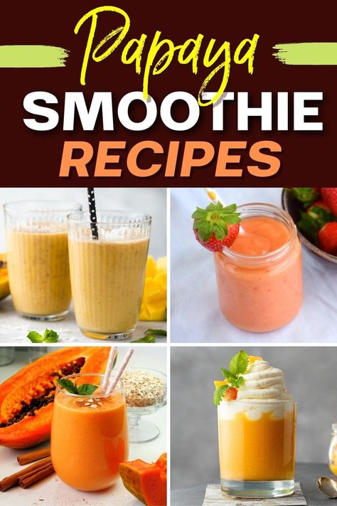 Papaya Smoothie Recipe, Papaya Juice, Papaya Recipes, Fat Burner Smoothie, Papaya Smoothie, Ripe Papaya, Fruit Smoothie Recipes Healthy, Milkshake Recipes, Healthy Foodie