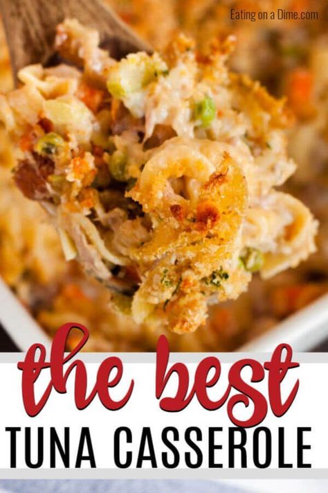 Easy Tuna Casserole, Best Tuna Casserole, Easy Veggie Side Dish, Tuna Fish Recipes, Tuna Casserole Easy, Canned Tuna Recipes, Tuna Casserole Recipes, Noodle Casserole Recipes, Yummy Casserole Recipes