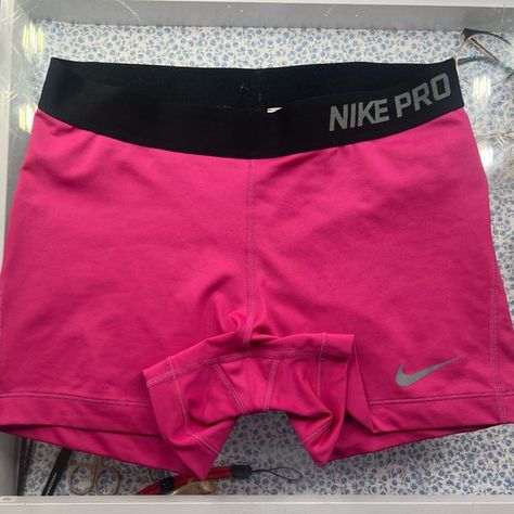 pink nike pro shorts Pink Nike Pros, Nike Pro Shorts, Hot Pink Color, Pink Nike, Nike Pros, Nike Pants, Pink Color, Hot Pink, Stain