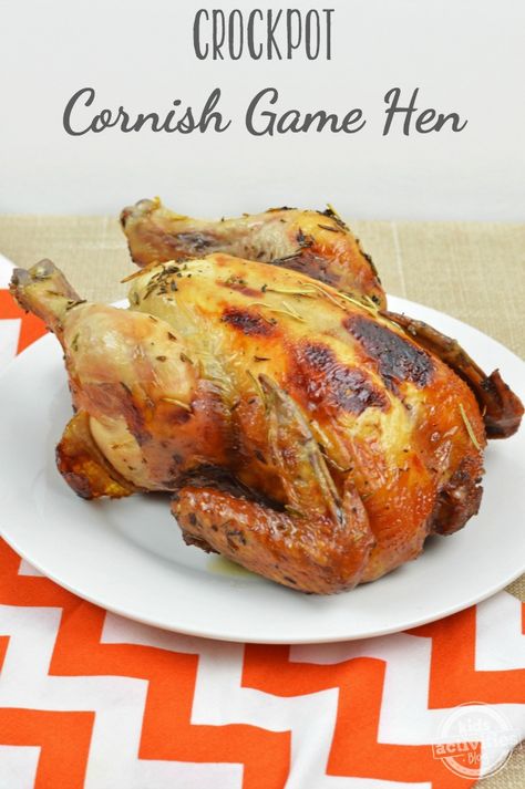 Easy Crockpot Cornish Game Hen Recipe Kids Activities Blog Cornish Hen In Crockpot, Cornish Game Hen Recipes Crockpot, Slow Cooker Cornish Hen, Dinner Ides, Hen Recipes, Game Hen Recipes, Cornish Game Hen Recipes, Szechuan Recipes, Cornish Hen Recipe