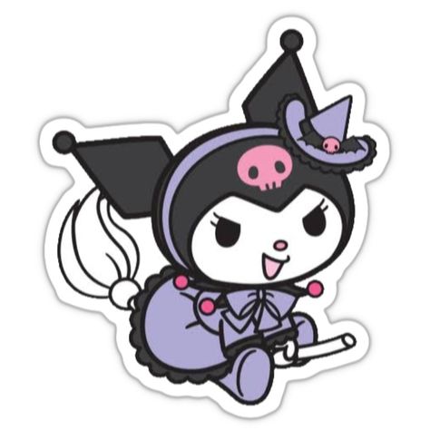 Kuromi Aesthetic Stickers, Kuromi Stickers Printable, Stickers Kuromi, Kuromi Sticker, Hello Kitty Stickers, Kawaii Tattoo, Kitty Drawing, How To Make Stickers, Hello Kitty Drawing