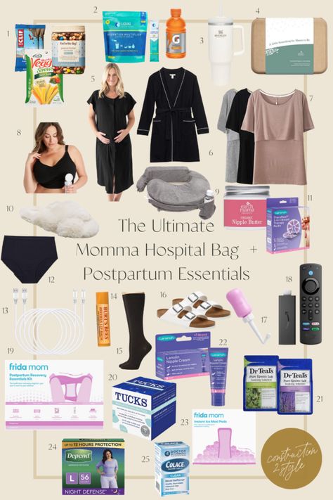 Must Have For Hospital Bag Mom, Postpartum Hospital Essentials, Post Delivery Essentials, Mama Hospital Bag, Post Party Essentials, Hospital Toiletries Bag, Labor Delivery Bag, Hospital Bag Gift For Mom To Be, Best Snacks For Hospital Bag