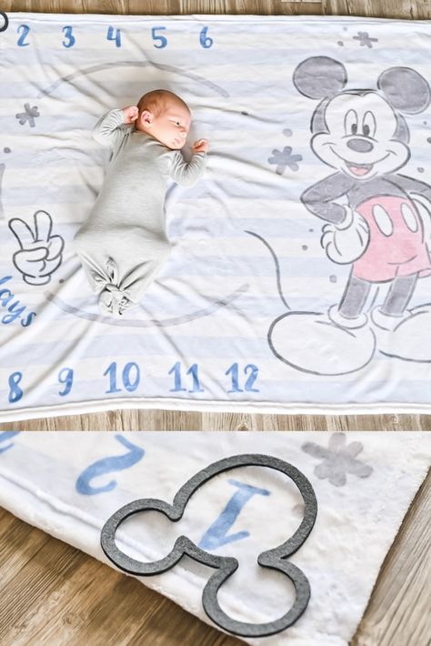 Celebrate each month of your #DisneyBaby’s first year with Mickey Mouse! 📷 : @kimannebailey Mickey Mouse Room Ideas, Mickey Mouse Nursery Boy, Disney Baby Nurseries, Mickey Mouse Nursery, Mickey Mouse Room, Mouse Nursery, Activation Ideas, Milestone Blankets, Baby Nurseries