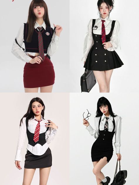 Kpop Uniform Outfit, Modelling Ideas, Light Academia Aesthetic, School Uniforms, Easy Trendy Outfits, Kpop Fashion Outfits, Really Cute Outfits, Kpop Outfits, Stage Outfits