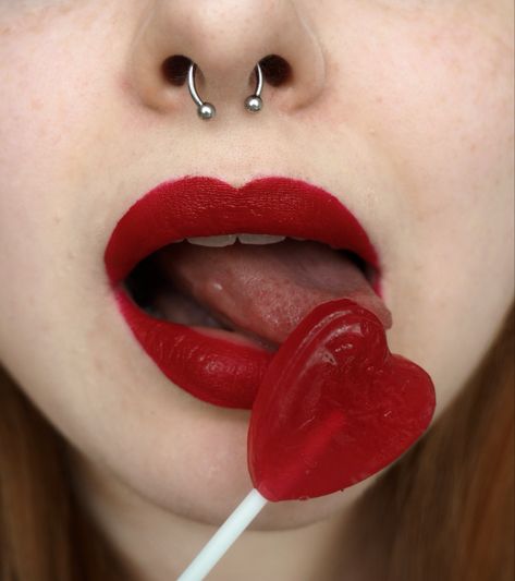 Lolipop Photos Ideas, Heart Septum, 21st Photoshoot, Lollipop Lips, Heart Shaped Lollipops, Heart Shaped Lips, Solo Photo, Random Aesthetic, Masks Art