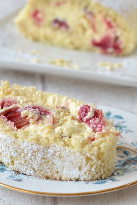 Jam Roly Poly Recipe, Chocolate Roulade Recipe, Jam Roly Poly, Chocolate Roulade, Roulade Recipe, Rhubarb Custard, Great British Chefs, Rhubarb And Custard, British Baking