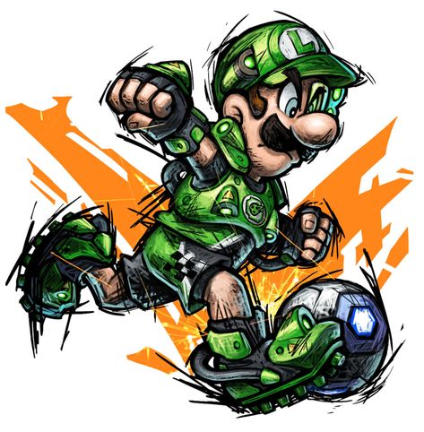 Super Mario Strikers, League Art, Super Mario Games, Notes Art, Super Mario Art, Nintendo Art, Super Mario Brothers, Mario Art, Mario Party