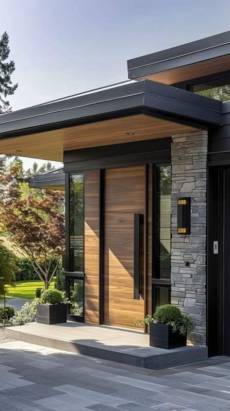 Contemporary House Entrance Door, Front Door Design Modern Entrance, Grand Front Door Entrance, Mid Modern House, House Entrance Doors, New Door Design, American Home Design, Sas Entree, Eco House Design