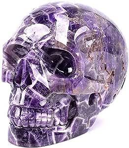 Skull Model, Skull Statue, Dream Amethyst, Crystal Skulls, Goth Decor, Amethyst Healing, Stone Statues, Hematite Stone, Crystal Figurines