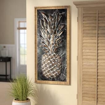 Berlin Kitchen, Pineapple Wall Decor, Communal Space, Pineapple Kitchen Decor, Pineapple Wall Art, Bar Game, 3d Metal Wall Art, Florida Room, Pineapple Decor