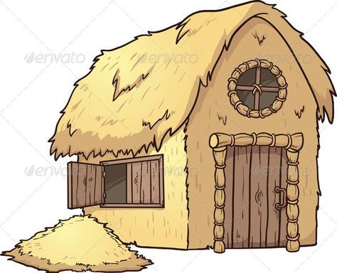 Hay House by memoangeles | GraphicRiver Straw House, Hay House, House Cartoon, Vector Graphics Design, Business Banner, Three Little Pigs, House Vector, House Drawing, Art Masters