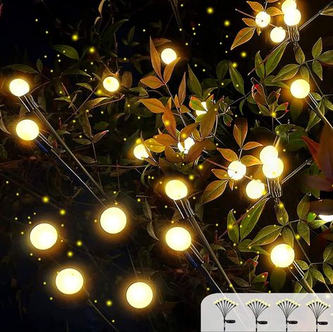 4 Pack Solar Firefly Lights, New Upgraded Garden Lights Solar Fairy Lights Outdoor Waterproof, Solar Powered Firefly Lights, Solar Swaying Light for Yard Decoration Solar Fairy Lights Outdoor, Fairy Lights Outdoor, Waterproof Lights, Solar Garden Lights, Outdoor Fairy Lights, Firefly Lights, Monocrystalline Solar Panels, Solar Fairy Lights, Outdoor Lighting Landscape