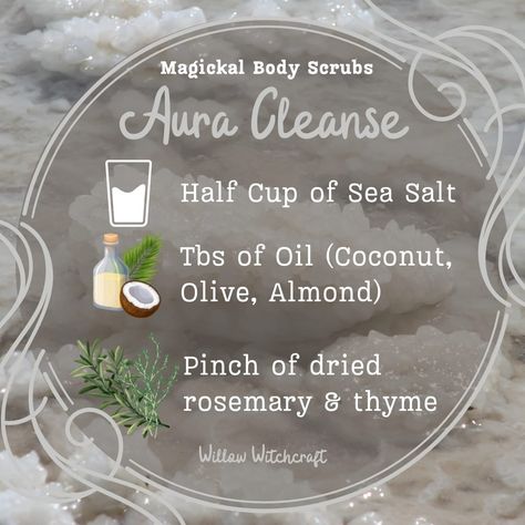 Cleanse House, Cleansing Aura, Bath Salts Diy Recipes, Spiritual Cleansing Bath, Cleansing Herbs, Magick Oil, Diy Body Scrub Recipes, Bath Salts Diy, Bath Scrubs