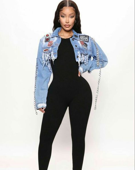 Baddie Jean Jacket Outfits, Fashionnova Outfit Ideas, Fashion Nova Outfits Ideas, Fashion Nova Outfits Baddie, Jodie Joe, Nova Fashion, Fashion Nova Outfits, Tomboy Style Outfits, Looks Black