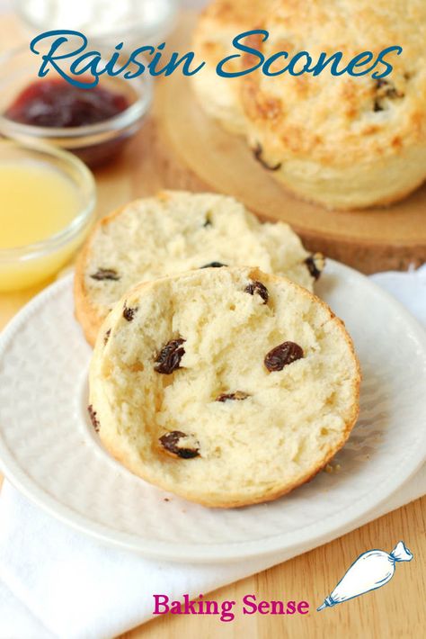 It’s not hard to find a recipe for Raisin Scones, but I can guarantee you that this is a really good recipe. I used this recipe for 7 years when I worked in a British tea shop and I got the personal approval of the owner’s British mom for my Raisin Scones. #recipe #easy #from scratch #best #british #afternoon tea #tea time #authentic Scones And Clotted Cream, Raisin Scones, English Scones, Raisin Recipes, Scones Recipe Easy, Cream Puff Recipe, Savory Scones, British Tea, Scones Recipe