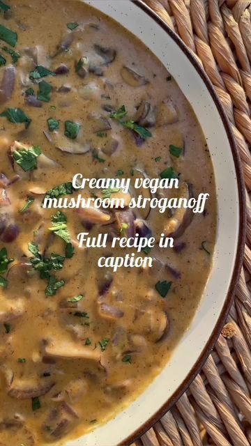 Vegan Recipes 🌱 Vegan Feed on Instagram: "Vegan mushroom stroganoff @veggiediaryyy #healthyfood #healthyrecipes #quickmeals #veganrecipes" Fry Mushrooms, Mushroom Stroganoff Recipe, Vegan Mushroom Soup, Vegan Mushroom Stroganoff, Vegan Worcestershire Sauce, Mushroom Stroganoff, Clean Eating Lunch And Dinner Recipes, Mushroom Recipe, Vegan Mushroom