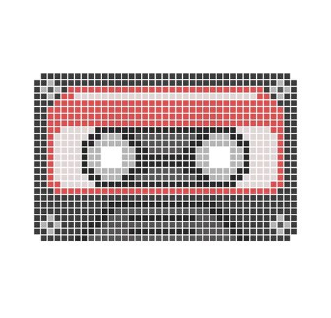 Cassette Cross Stitch, Music Pixel Art, Cross Stitch Sampler Patterns, Beaded Flowers Patterns, Tiny Cross Stitch, Pixel Crochet, Knitting Machine Patterns, Pixel Art Grid, Graffiti Style Art