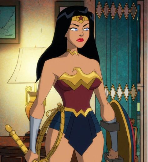 #wonder woman #diana prince #dc #dc comics #comic #comic book #villain #hero #anti hero #bad #good #wallpaper #profile icon #character #animated series #animation Anime Wonder Woman, Wonder Woman Animated, Wonder Woman Hair, Wonder Woman Cartoon, Wonder Woman New 52, Wonder Woman Halloween, Wonder Woman Comics, Dc Cartoon, Wonder Woman Dc Comics