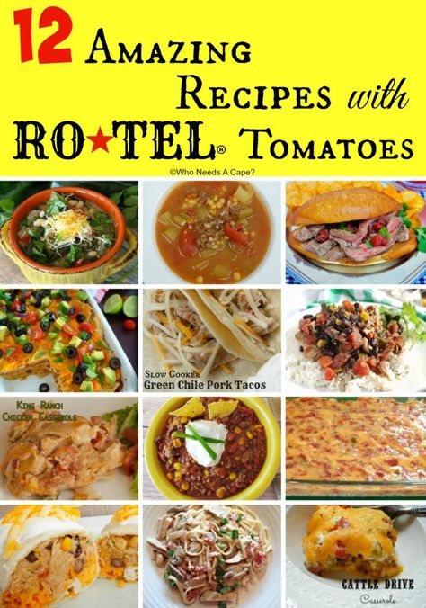 12 Amazing Recipes with Ro-tel Tomatoes #JustAddRotel #collectivebias #ad Rotel Tomatoes Recipes Dinners, Recipes Using Hamburger, Rotel Recipes, Rotel Tomatoes, Soups Stews, Tex Mex Recipes, Food Help, Tomato Recipes, Mexican Recipes