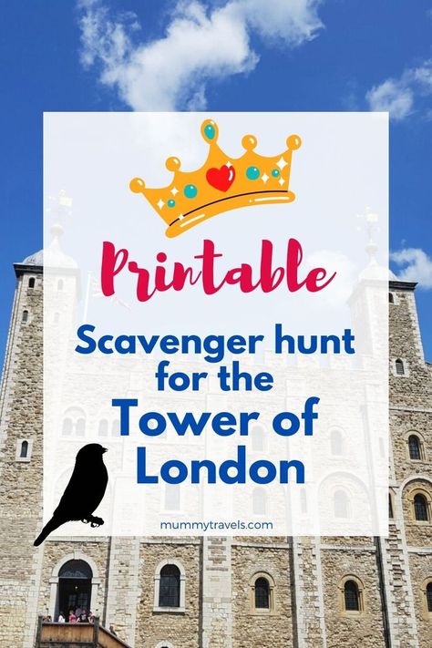 The Tower of London has some amazing treasures, so if you're visiting London with kids, I've got a great scavenger hunt to help you explore and spot some of the highlights. Keep children entertained on a family visit to the Tower of London with this printable checklist of some of the highlights of the historic fortress and a few less well-known sights to spot, along with the crown jewels and famous ravens. Easy Scavenger Hunt For Kids, Easy Scavenger Hunt, The Crown Jewels, London With Kids, Days Out In London, Visiting London, London Sights, The Tower Of London, Scavenger Hunt For Kids