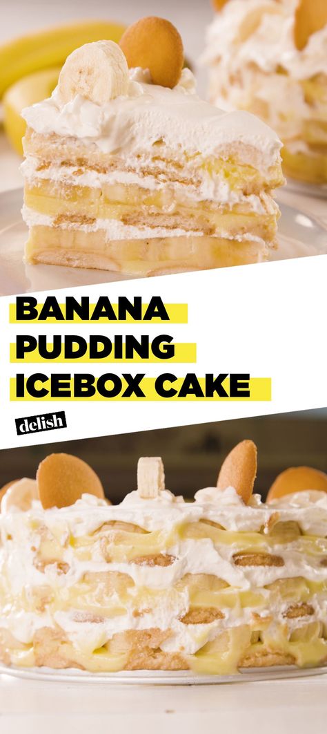 Pudding Icebox Cake, Icebox Cake Recipes, Banana Pudding Cake, Dessert Simple, Icebox Cake, Delish Recipes, Pudding Cake, Köstliche Desserts, Ice Box