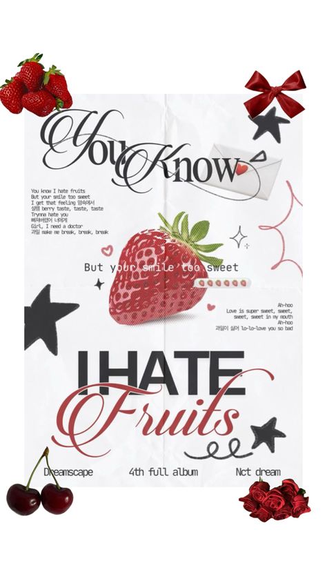 Fruits Digital Art, Cute Flyer Background, Typographic Poster Design Illustration, Graphic Design Gift Ideas, Clothes Poster Design Graphics, Canva Inspo Poster, Graphic Poster Inspiration, Food Graphic Design Poster Ideas, Scrapbook Poster Graphic Design