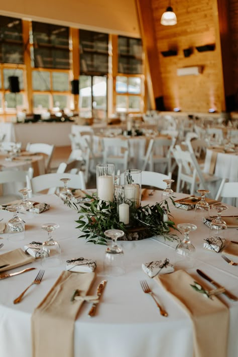 Wedding Venues Michigan, Neutral Wedding Decor, Round Wedding Tables, Taupe Wedding, Reception Table Settings, Table Decoration Ideas, Round Table Decor, Michigan Wedding Venues, Wedding Reception Tables