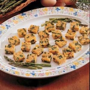 Cheesy Asparagus Bites Recipe | Taste of Home Asparagus Bites, Cheesy Asparagus, Cheese Bread Recipe, Asparagus Recipes, Oceanside California, How To Cook Asparagus, Italian Appetizers, Fresh Asparagus, Tomato And Cheese