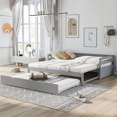 Twin Bed Couch Guest Room, Full Size Daybed Without Trundle, Queen Bed Into Dyi Daybed, Gray Ikea Daybed, Ikea Grey Day Bed, Ikea Hemnes Grey Daybed Styling, Daybed With Twin Mattress, Queen Size Corner Daybed, Twin Bed In Large Room