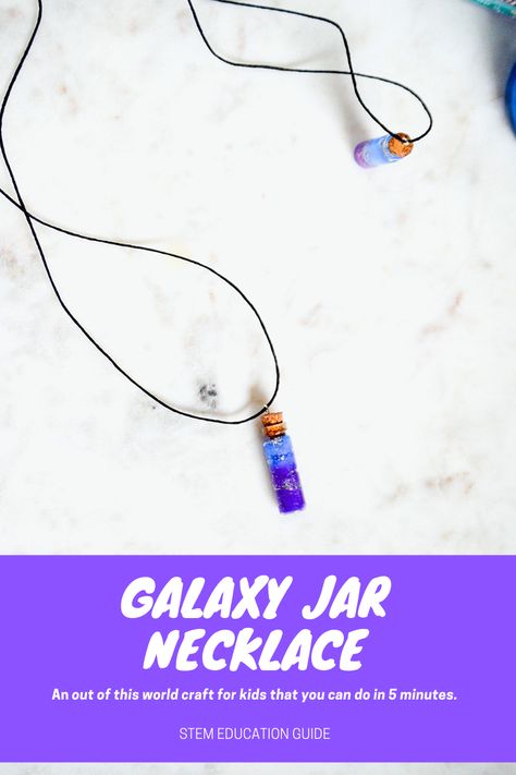 Space Party Favors, Diy Galaxy Jar, Galaxy In A Bottle, Galaxy Crafts, Galaxy Jar, Jar Necklace, Diy Galaxy, Glitter Jars, Galaxy Necklace