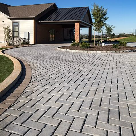 Landscape Bricks, Permeable Driveway, Paver Patterns, Pavement Design, Paver Designs, Permeable Pavers, Patio Pavers Design, Stone Driveway, Paver Walkway