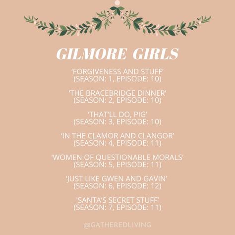 Gilmore Girls Christmas Episodes List, Sitcom Christmas Episodes, Episodes To Watch When, Christmas Episodes Of Tv Shows Disney, Gilmore Girls Winter Episodes, Gilmore Girls Autumn Episodes, Gilmore Girls Christmas Episodes, Christmas Tv Episodes, Winter Tv Shows