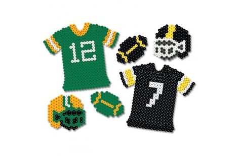 Perler Bead Baseball, Perler Beads Sports, Hockey Perler Beads, Perler Beads Basketball, Perler Bead Patterns Football Logo, Perler Bead Projects, Graph Patterns, Pixel Beads, Hamma Beads