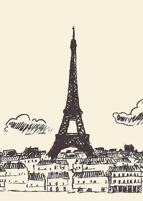 Tower Drawing Easy, Tower Sketch, Drawing Paris, Tower Drawing, Paris Drawing, Arte Doodle, Desen Realist, City Sketch, Bg Design