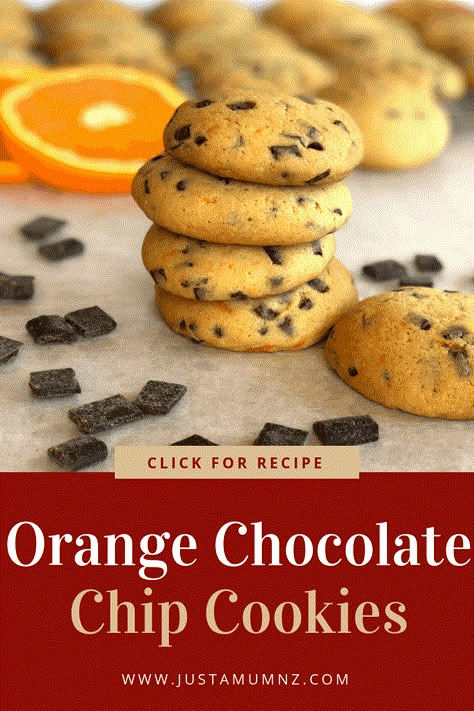 Delicious Orange Chocolate Chip Cookie Recipe, easy and packed with flavour and zest. #best #recipes #baking #kids #biscuits #cookies Orange Recipes Baking, White Chocolate Chip Cookie Recipe, Orange Biscuits, Ricotta Cookies Recipe, Cookies Orange, Chocolate Orange Cookies, Cookie Cups Recipe, Orange Baking, Best Chocolate Chip Cookies