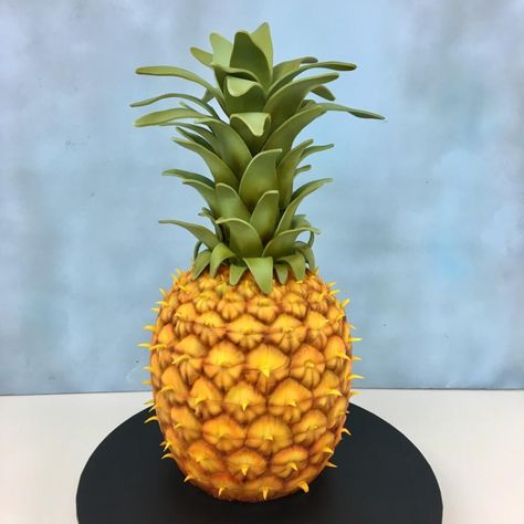 3D Pineapple cake by Ritzy Fondant Pineapple, Pinapple Cake Designs, Pineapple Cake Designs Birthday, Fondant Pineapple Topper, Pineapple Cake Decoration Design, Pineapple Cake Decoration, Pineapple Gateau Cake Designs, Hawaiian Party Cake, Simple Pineapple Cake Design